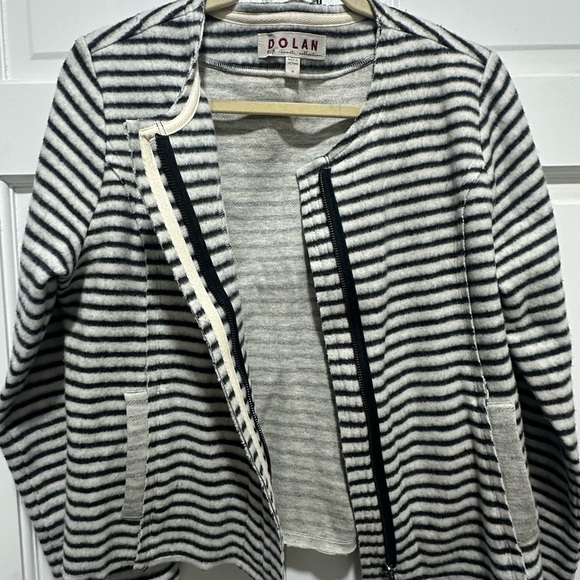 Anthropologie Dolan Left Coast striped moto sweater jacket Size Medium EUC - Picture 6 of 7